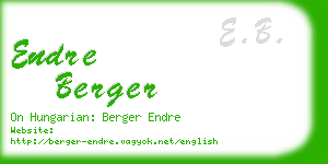 endre berger business card